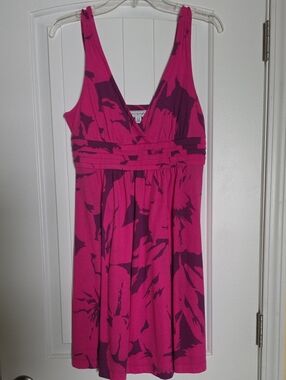 American Eagle Outfitters Fuchsia and Plum Floral Midi Dress